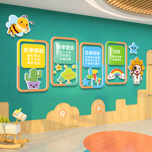 高端幼儿园办园理念墙面装饰文化设计走廊环创布置材料主题半成品