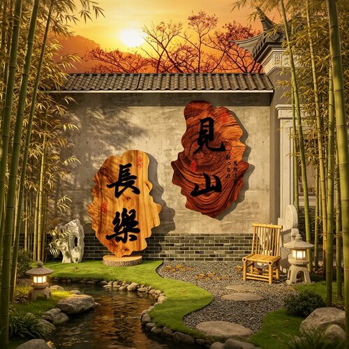 户外庭院茶室民宿网红氛围墙贴