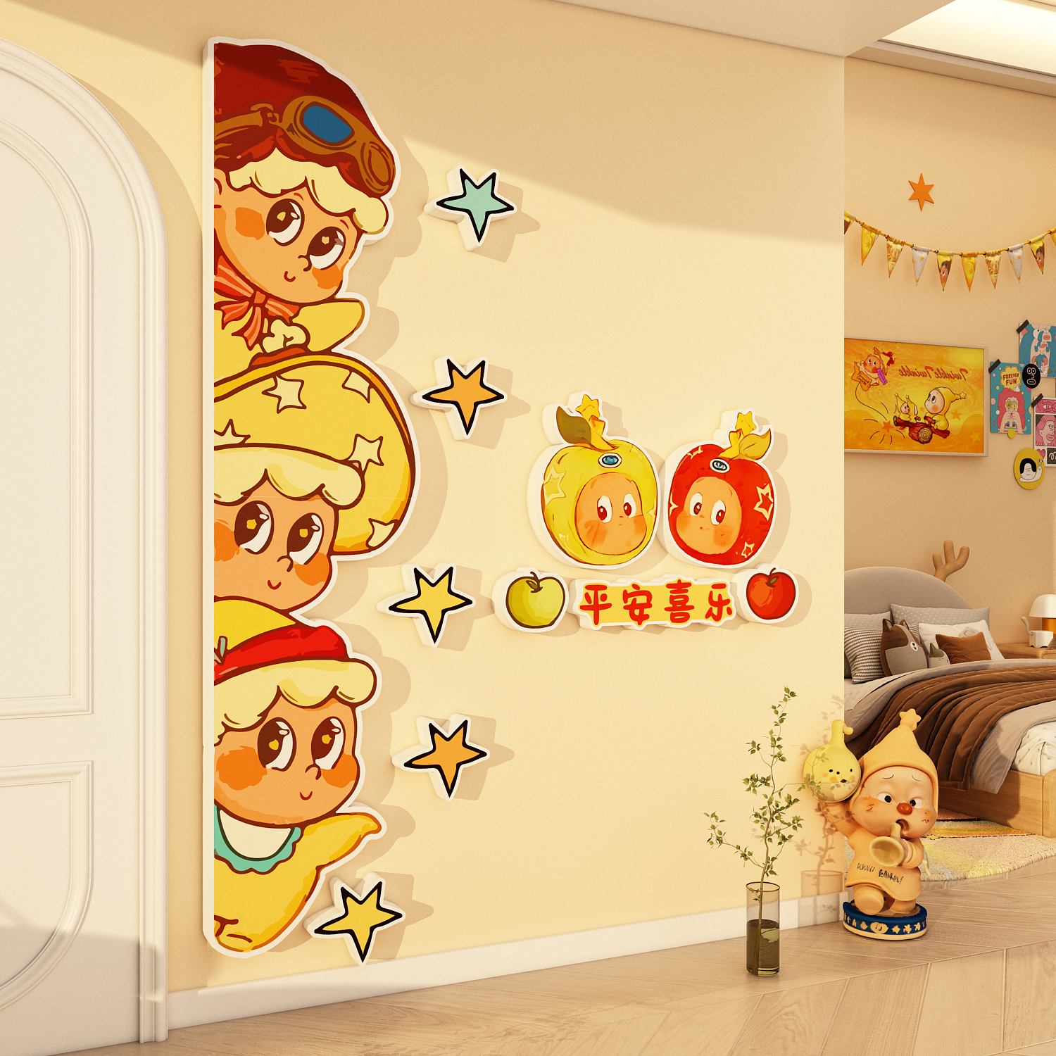 儿童卧室房间床头装饰星人墙面环创布置欢迎回家入户门口贴纸挂画,家居饰品,软装墙贴,淘宝优惠券,粉丝福利购,淘宝优惠卷