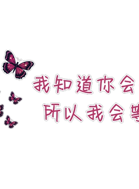 网红打卡拍照区蝴蝶布置墙面装饰花背造景知道你会来所以我在等贴