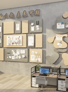 办公司室毛毡板墙贴面装饰企业文化展示照片团队员工风采氛围布置