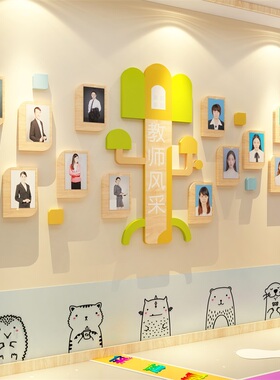 教师办公室文化墙贴员工风采展示