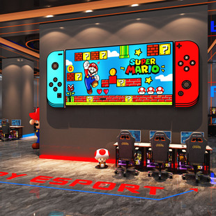 超级马里奥毛毡网吧电竞脑房间布置装 饰switch背景板墙面贴纸挂画