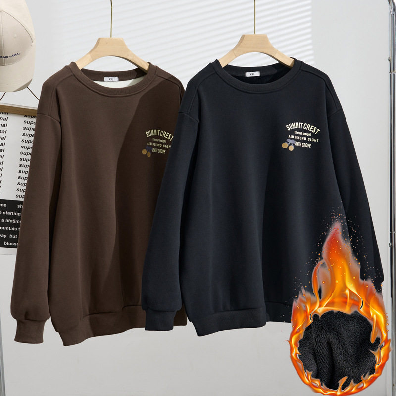 300斤秋冬胖MM大码女装圆领上衣加绒加厚280印花韩版显瘦宽松卫衣,女装/女士精品,大码内搭,淘宝优惠券,粉丝福利购,淘宝优惠卷