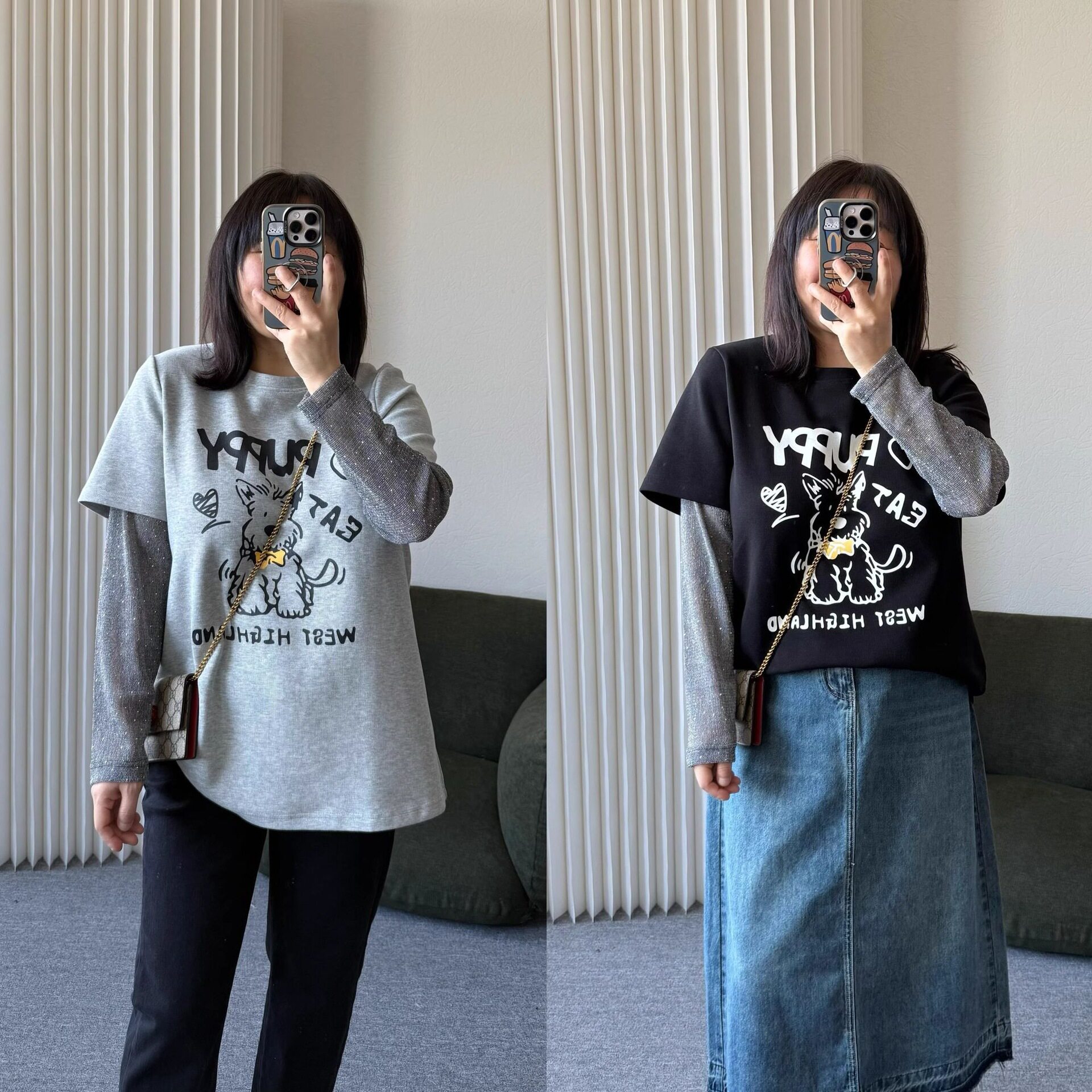 200微胖大码女装300斤春装假两件T恤宽松胖mm显瘦150拼接长袖上衣