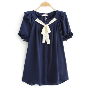 350显瘦通勤160胖MM雪纺衬衫 夏季 遮肚上衣250 女装 定制300斤特大码