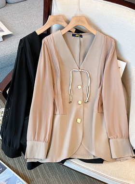 350斤胖mm特大码女装260胖妹妹衬衫外套上衣显瘦休闲春季新款150