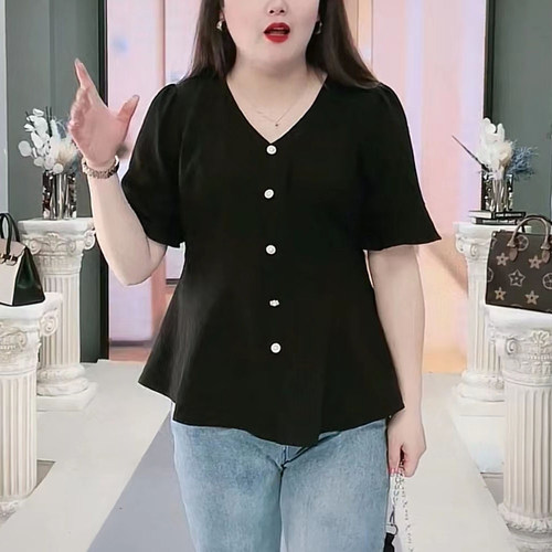 雪纺衬衫特大码女装显瘦时尚上衣