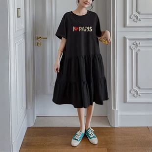 连衣裙350胸围160 250超肥藏肉宽松显瘦短袖 定制300斤特大码 女夏季