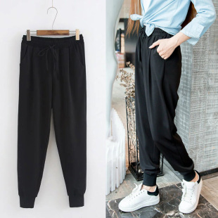 400显瘦松紧腰小脚运动长裤 女装 250胖M 350特大码 定制300春夏新款