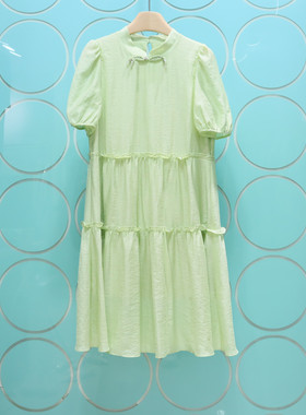 紫淑专柜正品2025夏季新款灯笼袖宽松高腰显瘦连衣裙女Z1FC32516