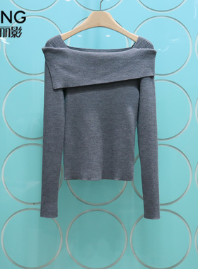 YSING衣香丽影专柜正品2025冬季新款一字肩针织羊毛衫141289057