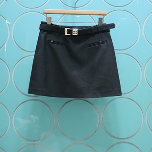 MRER莫乂义 专柜正品春季新款高腰通勤腰带半身裙A字裙R5C61362