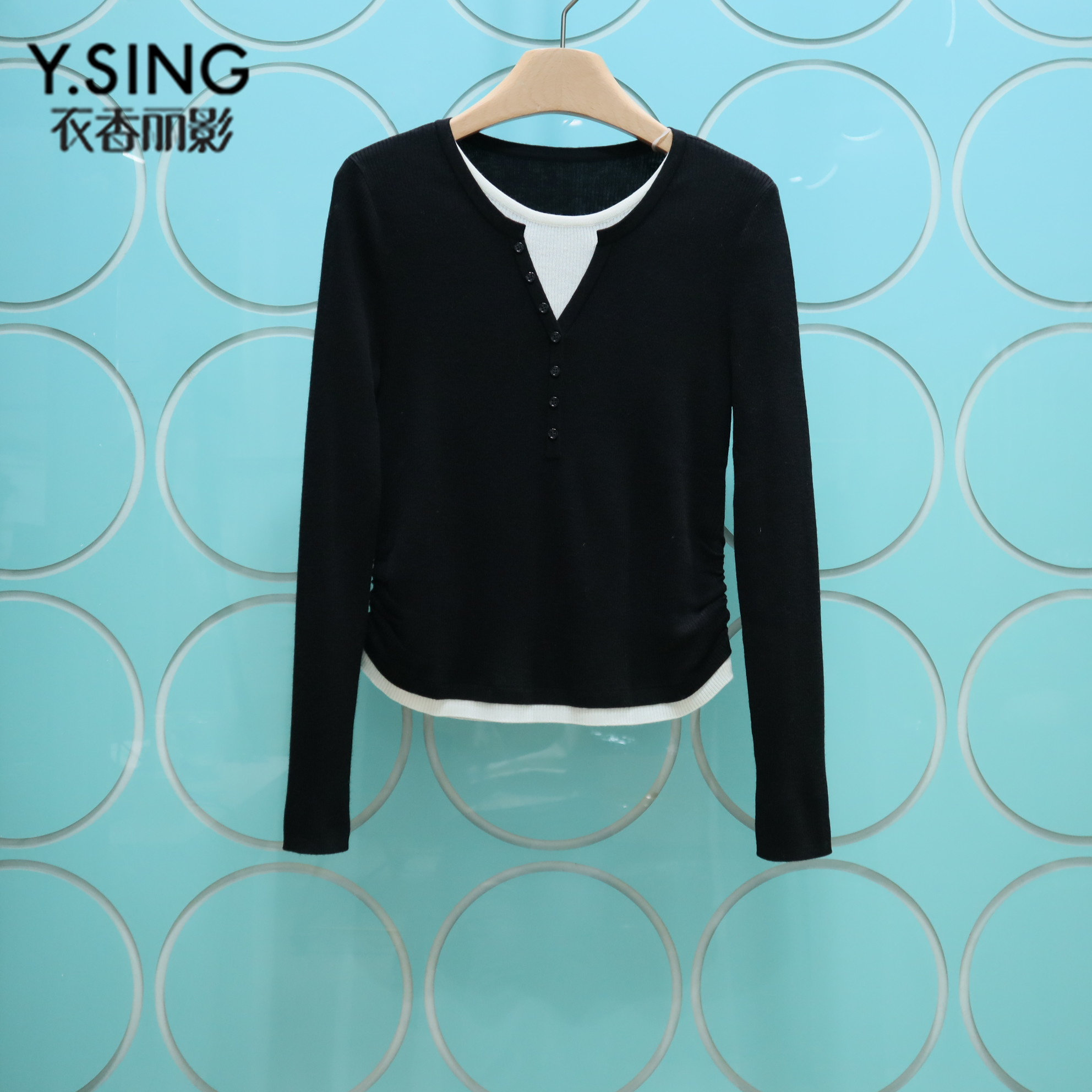 YSING衣香丽影专柜正品2025冬季新款假两件羊毛针织衫141029008,女装/女士精品,毛针织衫,淘宝优惠券,粉丝福利购,淘宝优惠卷