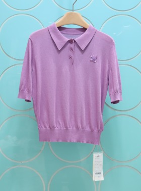 BOCASSIS专柜正品2026夏季新款POLO领套头短袖针织衫女3900302