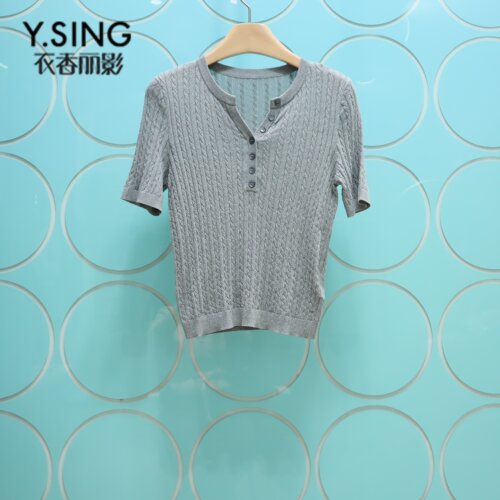 YSING衣香丽影专柜正品2026夏季新款短袖套头针织衫女150419007