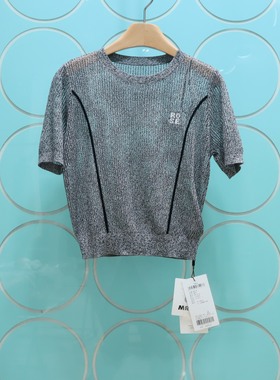 MRER莫乂义 专柜正品春季新款休闲短袖圆领镂空针织衫R5C50278