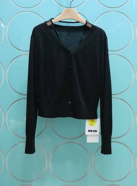 MRER莫乂义 专柜正品春季新款V领拼接针织显瘦羊毛衫女R5C53985