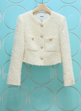 MRER莫乂义 专柜正品春季新款小香风亮线绣花短长袖外套R5C30633