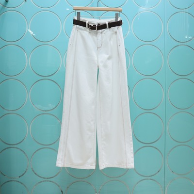 MRER莫乂义 专柜正品春季新款高腰腰带阔腿显瘦牛仔裤女R5C73024