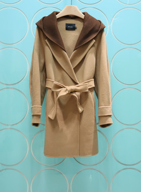 MRER莫乂义2025专柜正品冬季新款拼接撞色羊毛呢大衣外套R3D40363