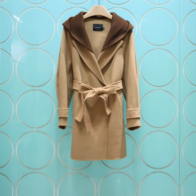 MRER莫乂义2025专柜正品冬季新款拼接撞色羊毛呢大衣外套R3D40363