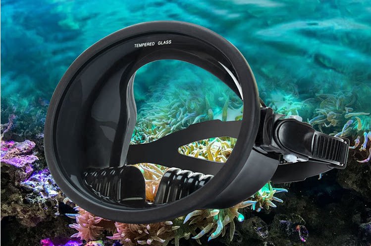 三亚潜水镜全景宽大视野潜水镜防雾硅胶防水浮潜三宝钢化玻璃面罩