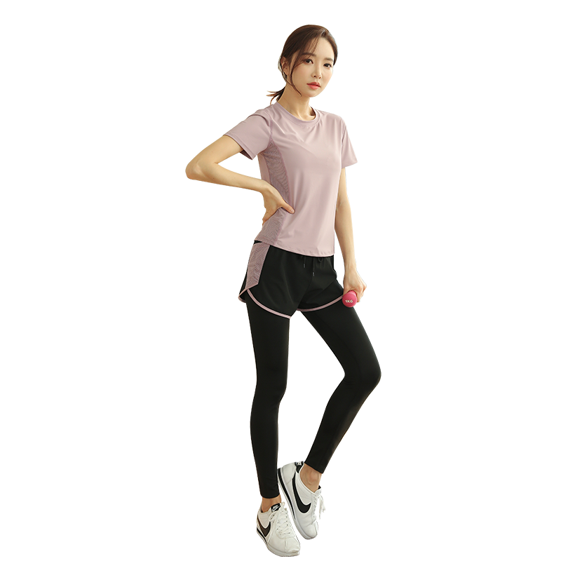 哈梵专业健身服运动套装短袖女夏