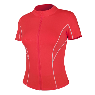 运动弹力健身上衣拉链跑步速干