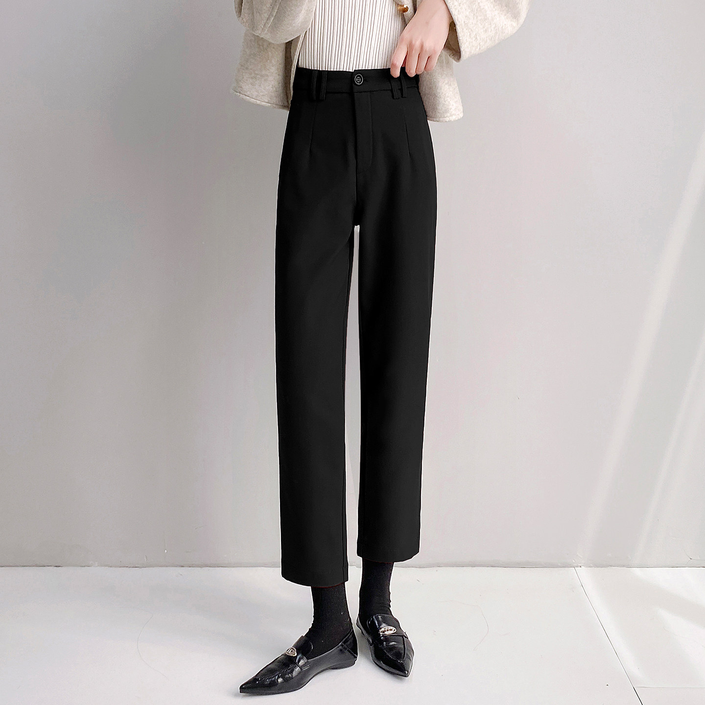 柔肤西装裤女秋冬季厚款九分烟管直筒裤子2025新款小个子休闲西裤,女装/女士精品,休闲裤,淘宝优惠券,粉丝福利购,淘宝优惠卷