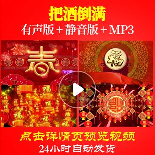 L44713把酒倒满LED蛇年晚会春节年会开场视频背景素材年会舞蹈背