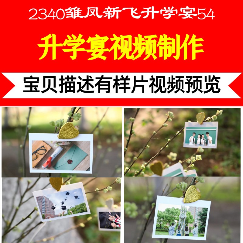 2340雏凤新飞升学宴54张电子相册视频制作升学宴震撼短片剪辑高清