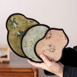 复古玄关收纳托盘竹制干泡台茶席小型茶盘茶台家用款精致茶具茶壶