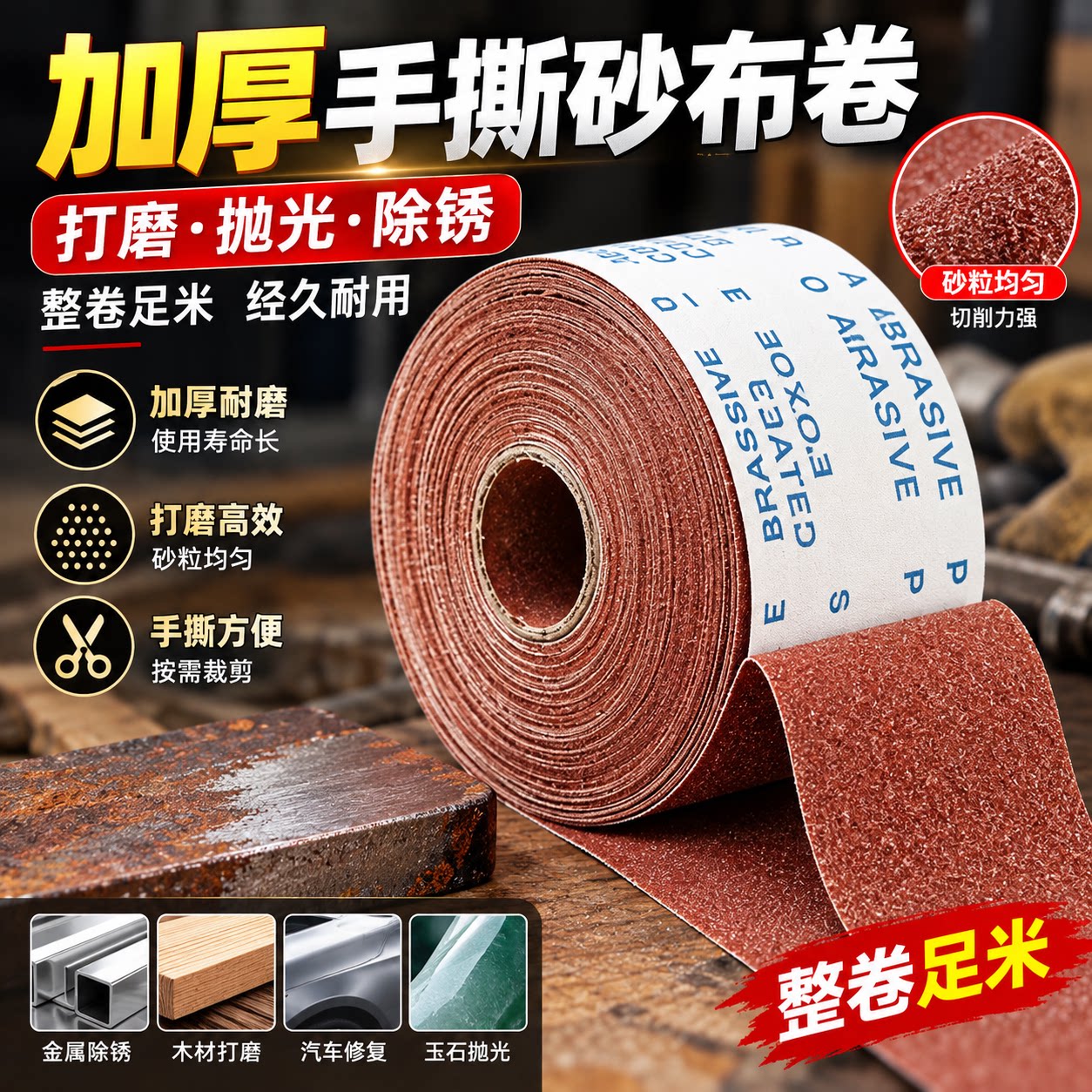 砂纸打磨砂带砂皮手撕砂布卷图片