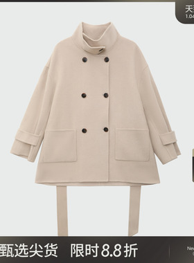 LADY’S DIARY 廓形双面呢大衣女2025秋季高智感100%绵羊毛外套