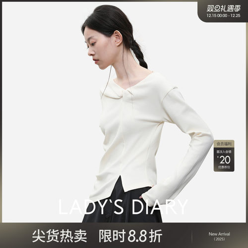 女性日记设计感扭结T恤