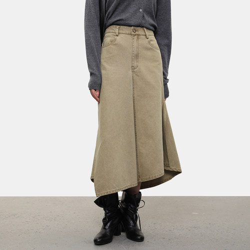 女性日记牛仔复古不规则半身裙