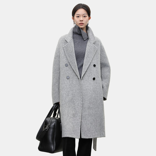 LADY’S DIARY 绵羊毛呢大衣女中长款2025秋高级感复古羊驼毛外套 - 封面