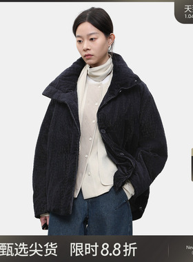 LADY’S DIARY 法式灯芯绒90羽绒服女2025冬季新款设计感保暖外套