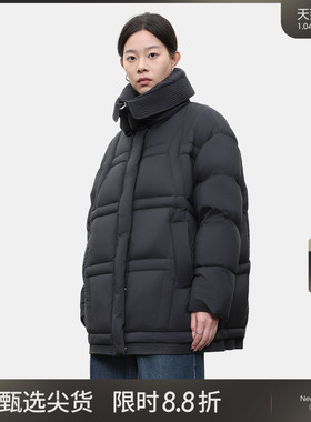 LADY’S DIARY 设计感大翻领羽绒服女冬季保暖90白鸭绒面包服外套