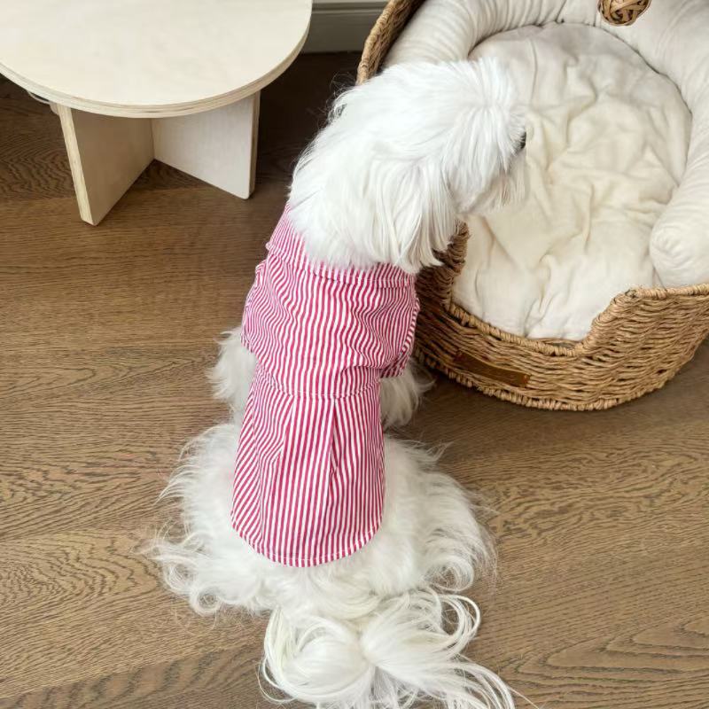 宠物服装狗狗猫咪衣服黑红蓝条纹款狗狗潮牌衬衫夏季薄款透气衣服