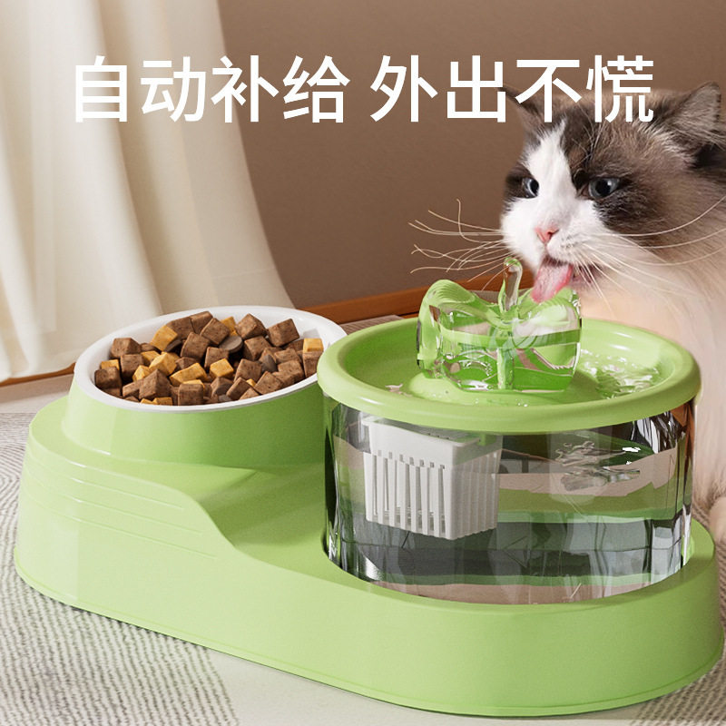 猫咪饮水喂食器自动循环流动活水宠物饮水喂食器猫咪喝水碗喂粮碗