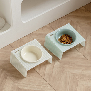 宠物碗陶瓷猫咪碗猫粮碗饭碗高脚猫食盆猫狗饮水碗亚克力宠物用品