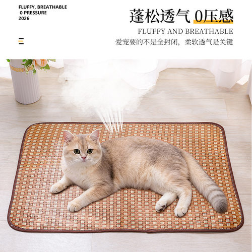 宠物凉席垫春夏季狗狗四季清凉垫小型犬夏季狗笼凉垫猫咪藤席睡垫