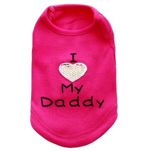 宠物用品狗衣服 螺纹爹地妈咪4款宠物背心 泰迪衣服新款 春夏秋款