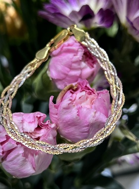 五彩云南意大利工S925银手链编织三色款长度16cm厚银高级欧美叠戴