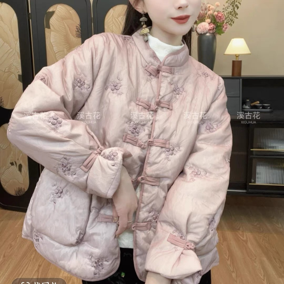 【桃漫】气质棉衣外套女新中式手工盘扣高级冬夹棉加厚保暖,女装/女士精品,棉衣/棉服,淘宝优惠券,粉丝福利购,淘宝优惠卷
