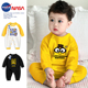 秋季 a类纯棉 12月爬衣服装 新生婴儿可爱小黄人宝宝连体衣侧开3