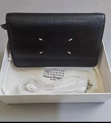 Margiel23新款长款链条钱包马吉牛皮男女同款MM6卡包斜挎背包