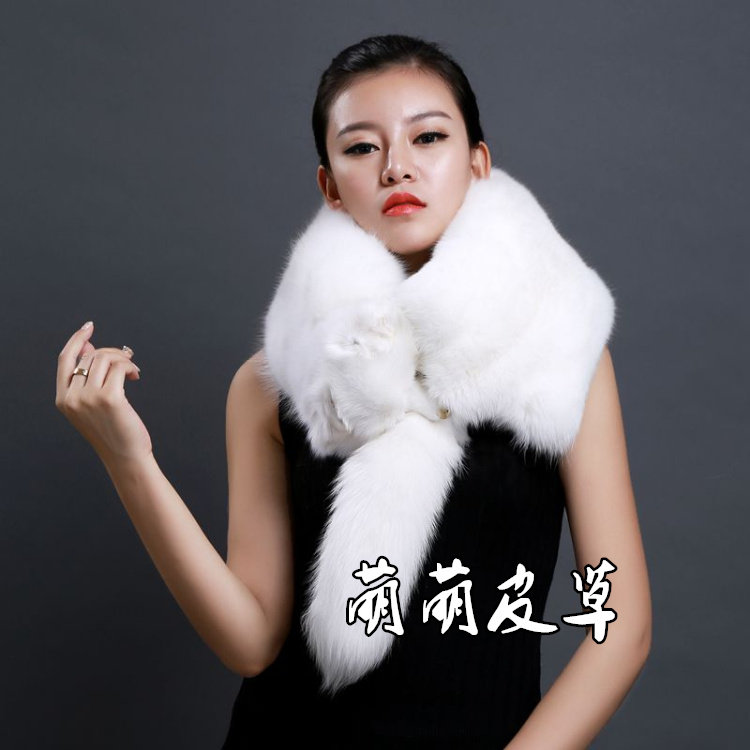 狐狸围脖整只白狐真毛领子整张狐狸皮秋冬季男女通用皮草围巾披肩